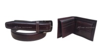 Dompet kulit buaya pria, ikat pinggang terbuat dari kulit buaya kualitas tinggi untuk dipakai pria