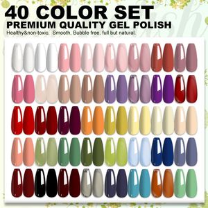 LIMEGIRL 40 pièces/ensemble 8ML Vernis à ongles gel UV rouge pailleté semi-permanent pour débutants Kit de manucure - Product Image 2