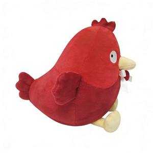 Red Plush Chicken Toy with White <b>Bow</b> 31cm-50cm Christmas Decoration for Kids 2 to 4 Years Unisex Soft Stuffed Animal - Product Image 3