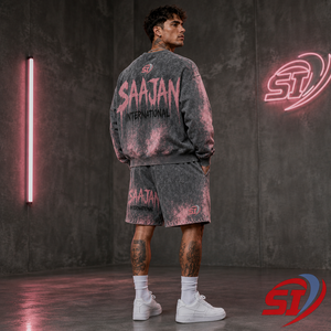 Custom <b>Men</b> Acid Wash <b>Hoodie</b> <b>and</b> <b>Shorts</b> Streetwear <b>Set</b> OEM ODM Wholesale Manufacturer - Product Image 4