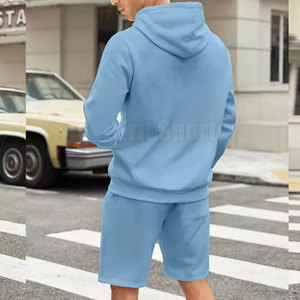 Breathable Cotton Fabric Two-Piece <b>Hoodie</b> & <b>Shorts</b> <b>Set</b> High Quality Lightweight Winter Casual for <b>Men</b> Reasonable Price - Product Image 6