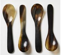 Cuillère artisanale en corne de buffle naturelle et agate, ustensile de service écologique et durable, décoration d'intérieur par l'exportateur Kiswah Craft