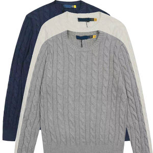 Pull d'hiver tendance pour homme à manches longues en maille torsadée, personnalisé, anti-plis, anti-rétrécissement, 100% coton respirant, avec emplacement frontal - Product Image 1