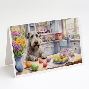 Whimsical A7 Size 5x7 Irish Wolfhound Decorated Greeting <b>Cards</b> <b>Pack</b> 8 Blank Note <b>Cards</b> with Envelopes for <b>Easter</b> - Product Image 1