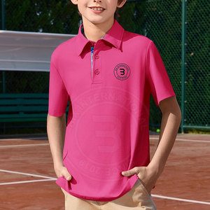 Polos de golf pour jeunes axés sur le confort, hauts à col pour garçons, vêtements de sport de golf junior, tissus extensibles, chemises athlétiques - Product Image 4