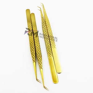 Juego de Pinzas para Extensión de Pestañas con Punta de Diamante, Recubrimiento de Plasma Dorado, Punta Suave de Precisión para Extensión de Pestañas - Product Image 3