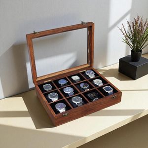 Wooden Watch <b>Box</b> for Men and Women 7-Slot Watch <b>Storage</b> & Organizer Jewelry <b>Box</b> Vintage Design - Product Image 3