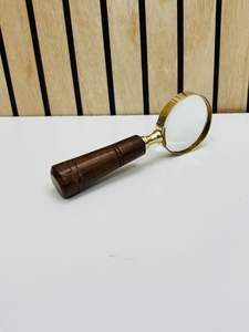 Lupa de mano de latón de 1.5'' con mango de madera |   Lupa de Lectura e Inspección de Estilo Antiguo - Product Image 5