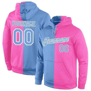 Custom Split-Color Baseball Hoodie – Personalized Orange & Black Two-Tone Athletic <b>Pullover</b> Sweatshirt - Product Image 4