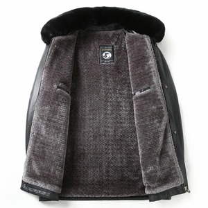 Chaqueta de camionero clásica para hombre, color mostaza, Gris Carbón, piel de oveja genuina, Cuello de camisa, informal, suave, de cuero ligero - Product Image 4