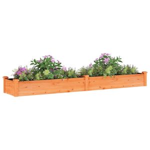 Grand lit de jardin surélevé en bois de sapin massif brun pour arrangements saisonniers en extérieur - Product Image 3