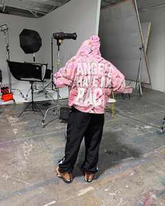 Distressed Vintage Plus Size Men Winter Streetwear <b>Gothic</b> Fleece <b>Hoodie</b> Back Graphic Print Long Sleeve Pullover Sweatshirt - Product Image 3