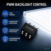 Stock AP3032KTR-G1 Circuit intégré convertisseur élévateur LED blanc, pilote de rétroéclairage à gradation PWM 1 MHz, 2,7 V à 9 V, SOT23-6, puce PMIC