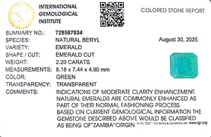 Esmeralda Octogonal Verde de 2.20 Quilates de Zambia, Gema Suelta - Product Image 6