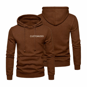 Hoodie personnalisé pour homme, tricoté, marron, sans logo, respirant, pull-over, vêtement de mode, style streetwear, haute qualité. - Product Image 1