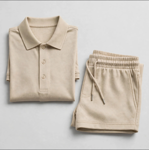2026 Wholesale Summer Men's Casual Shorts <b>Set</b> Plain Color Solid 100% Cotton Jersey Quick Dry Knitted Customized Logo <b>Twin</b> <b>Set</b> - Product Image 2