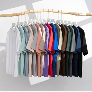 T-shirt Col Rond en Mélange Coton Bambou 240G Poids Lourd, Coupe Oversize Épaules Tombantes, Manches Trois-Quarts – Fabrication Chine Bangladesh - Product Image 1
