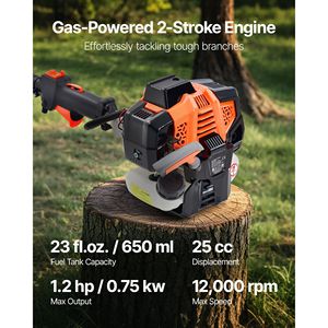 25CC 2 Stroke Gas-<b>Powered</b> Cordless Tree Trimmer 8-Inch Cutting Bar Gas Pole <b>Saw</b> with 23 Fl.oz Fuel Tank Feature Chainsaw - Product Image 3