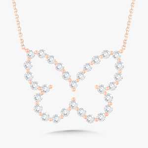 Colliers pendentifs papillon en diamant, or massif 14K 18K, solitaire, pour superposition, bijoux de luxe, minimalistes, ronds, diamants de laboratoire, fabricant - Product Image 4