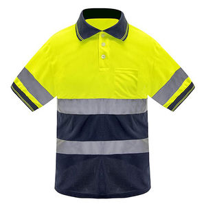 เสื้อโปโลสะท้อนแสงสำหรับผู้ชาย แขนสั้น ระบายอากาศได้ดี เหมาะสำหรับทำงาน มีกระเป๋า ดีไซน์สีตัดกัน - Product Image 1