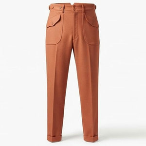 Pantalon de combat allemand classique, d'inspiration vintage, coupe droite, taille mi-haute, en toile légère, avec coutures renforcées et ceinture lisse - Product Image 1