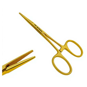 คีมหนีบยึดเส้นเลือดแบบตรง พรีเมียม รุ่น Mosquito Forceps ด้ามจับสีทอง ขนาด 3.5 นิ้ว  วัสดุสแตนเลส สำหรับการผ่าตัด - Product Image 1