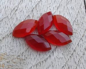 Piedra de ónix rojo tallada en forma de marquesa, corte a cuadros, calibrada, suelta, para la fabricación de joyas, anillos y colgantes. - Product Image 4