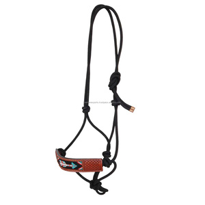 Latest Designed Handmade Horse Riding Rope <b>Halter</b> With Beaded Arrow Decorative Leather Nose Band Top Supplier - Product Image 2