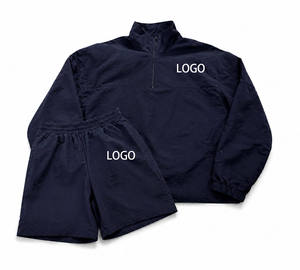 Ensemble short et veste en nylon, survêtements en nylon pour hommes, prix de gros, vêtements pour hommes de haute qualité, ensemble survêtement coupe-vent avec logo - Product Image 6