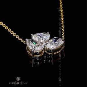 Elegante Collar con Colgante de Diamantes en Forma de Pera, Corazón y Óvalo, en Oro Amarillo de 18K, para Mujer - Product Image 1