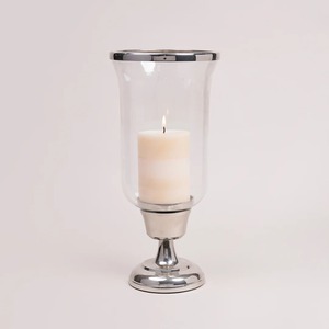 Stainless Steel Candleholder Set Clear Glass With Silver Base For Home Decoration Wedding Table Centerpiece - Product Image 2