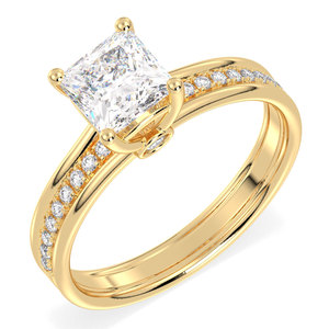 Bague REYES en argent sterling 925 de haute qualité, coupe princesse, 1,56 ct, moissanite VVS1, or 14K 18K original, bijoux fins pour mariage et fêtes - Product Image 2