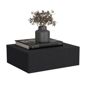 Modern 5"H <b>Floating</b> Nightstand Black Wall Mounted Bedside Shelf with Drawer Contemporary <b>Floating</b> Nightstand with Drawer - Product Image 6