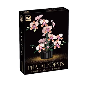 Ramo de orquídeas creativas en maceta, bloques de construcción, flor inmortal, decoración de plantas para el hogar y el escritorio, ladrillos para ensamblar, juguete, regalo para niñas - Product Image 6