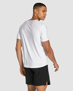 Breathable Custom Logo Crew Neck Short Sleeve <b>Mens</b> Slim Fit Tshirt <b>Muscle</b> Fit Plain Gym 95% Cotton 5% Elastane <b>T</b> <b>Shirt</b> - Product Image 3