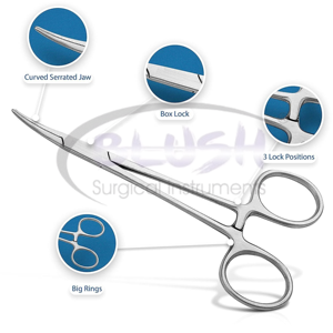 Manual Stainless Steel Artery Hemostatic Forceps Surgical Instrument Set CE Certified ISO Standard Durable By <b>Blush</b> Surgical - Product Image 5