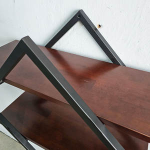 Modern Geometric Stainless Steel Wall <b>Shelf</b> Minimalist Industrial Floating Display Rack Living Room Home Decor Set - Product Image 6