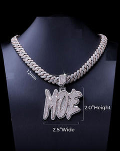 จี้ชื่อทำด้วยเงินสเตอร์ลิงพร้อมเพชร VVS Moissanite ประกายเพชรบาแกตต์จี้ออกแบบได้ตามต้องการ - Product Image 5