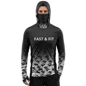 Vente en gros de sweats à capuche de pêche pour hommes, à manches longues, légers, respirants, à séchage rapide, avec sublimation de logo - Product Image 1