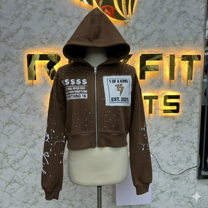 Sudadera con capucha completa con cremallera Rexfit Sports para hombre, estampada, de mezcla de algodón transpirable, diseño personalizado, ropa informal de última moda. - Product Image 5