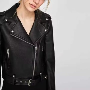 Veste en cuir pour femme personnalisée par sublimation, en véritable peau de mouton, style motard, coupe ajustée, vêtement d'extérieur, mode streetwear - Product Image 5