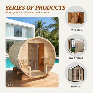 Sauna de Barril para Exteriores con Certificación ETL, Control Inteligente por Aplicación WiFi, Cedro Rojo Premium, <span class=keywords><strong>Spa</strong></span> en Casa, Cabaña para Jardín, Precio de Fábrica - Product Image 4