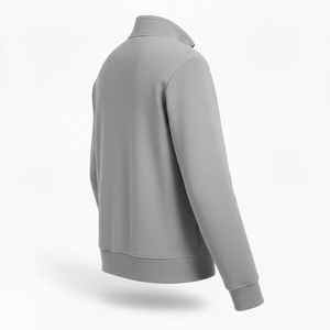 Men Winter Half Zip Fleece Pullover Eco-Friendly Knitted Sweatshirt with Plain Dyed Design OEM Polyester/Cotton Sweatshirt - Product Image 4