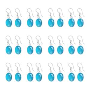 <b>Top</b> Grade Handmade Sterling <b>Silver</b> Dangle Earrings Indian Jewelry Supplier's Blue Chalcedony Drop Earrings Natural Stone - Product Image 4