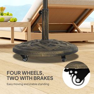 Base per Ombrellone da Patio in Poliestere con Supporto in Resina da 44 Libbre, Compatibile con Diametri 1.3"/1.5"/1.9", Supporto Robusto per Ombrellone da Giardino - Product Image 6