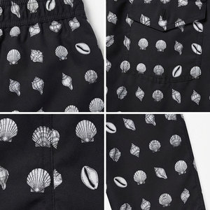 Shorts de plage pour hommes avec impression par sublimation de coquillages personnalisés, tissu léger en poly-spandex, vêtements de sport aquatiques de plein air, shorts de plage - Product Image 4