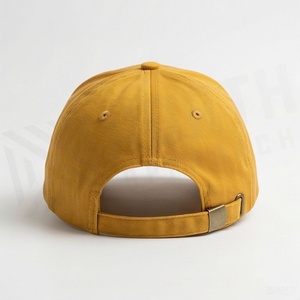 Gorra de Béisbol Amarilla de 6 Paneles con Logotipo Bordado en el Panel Frontal, Unisex, Estilo Casual, Primavera-Verano, de Sarga de Algodón, Ajustada - Product Image 2