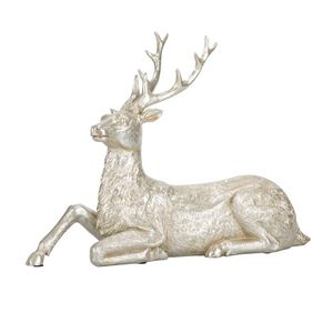 Décoration de Noël en métal artisanal en forme de cerf, style traditionnel, finition dorée - Product Image 4
