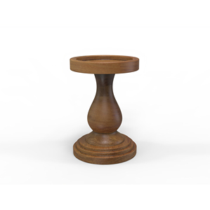 Porte-bougie en bois tourné à la main avec base cannelée, décoration moderne pour la maison, support de bougie en bois moderne - Product Image 4