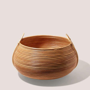 Round rattan <b>Woven</b> <b>Basket</b> With Handles Decorative Storage <b>Basket</b> For Home Organization, Durable Storage <b>Basket</b> - Product Image 2